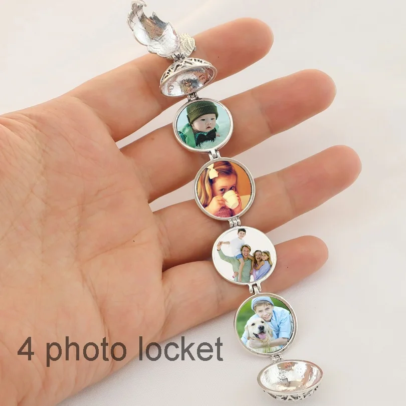 

Magic Photo Expand Pendant Memory Floating Locket Necklace Plated Angel Wings Flash Box Fashion Album Box Necklaces for Women
