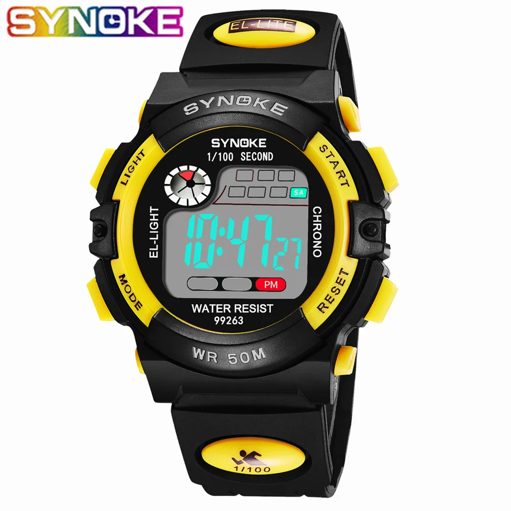 

SYNOKE Fashion New Arrival Colorful LED Digital Sport Watch Student Children kids Multi-Function Waterproof Double Action Watch