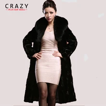F1008 размера плюс 6XL XXXL 4XL 5XL зимние теплые длинные пальто из искусственного меха с меховым воротником винтажные женские пальто из искусственного меха норки