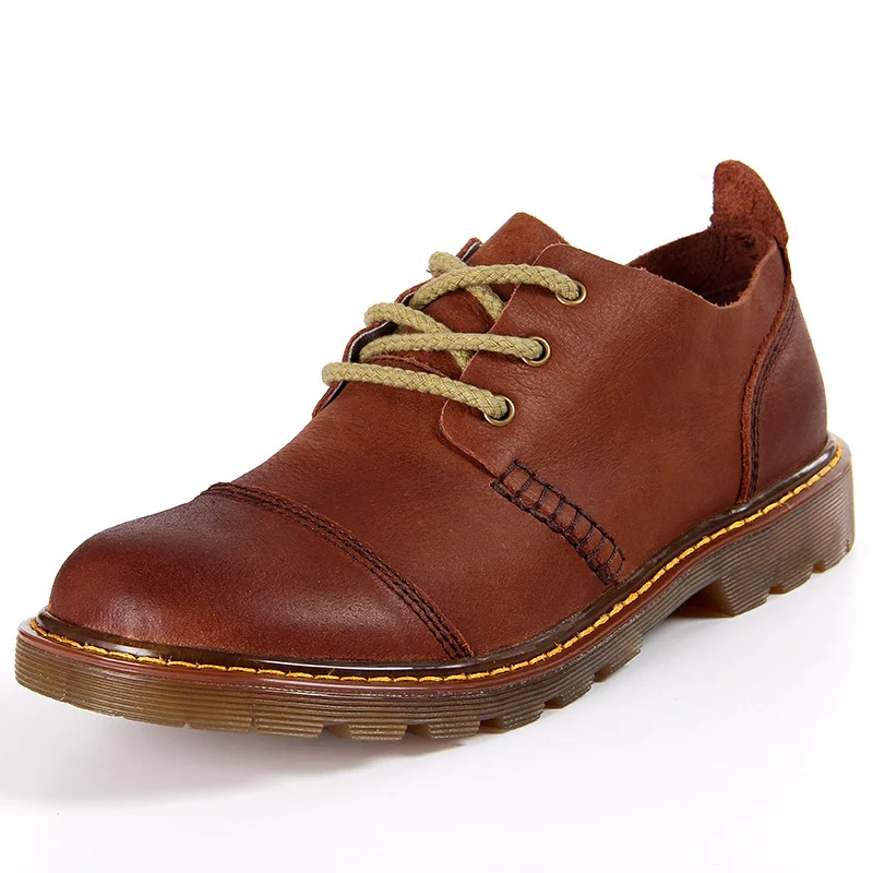 

2018 spring and autumn men's shoes lace, leather casual shoes, soft bottom business shoes, breathable beef tendon bottom.