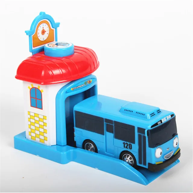 One piece Korean Cute Cartoon garage tayo the little bus toys model mini tayo plastic baby araba oyuncak car for kids brinquedo 1
