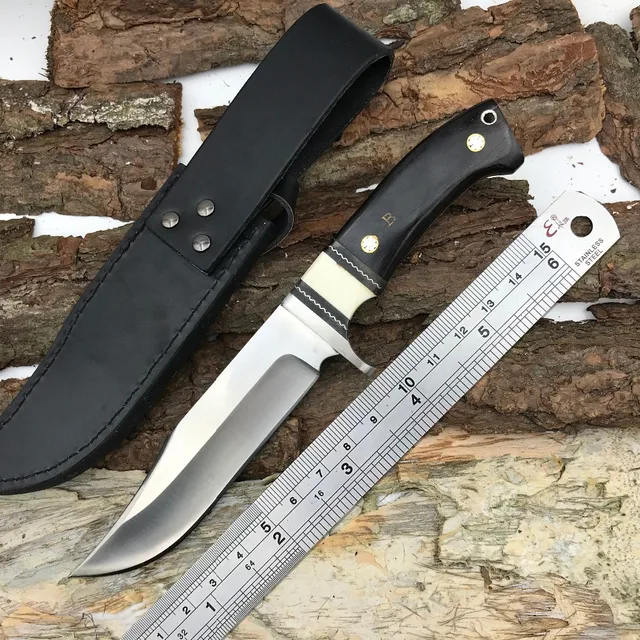 EDC Custom 7Cr17Mov Steel Hunting Knife Tactical Survival Fixed Blade