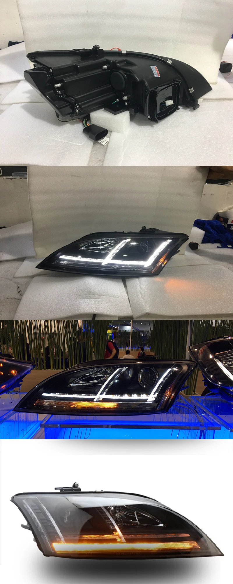 Светодиодный головной светильник для Audi TT светодиодный налобный фонарь спереди светильник s 2006 2007 2008 2009 2010 2011 2012 2013 год динамический Поворотный Светильник s