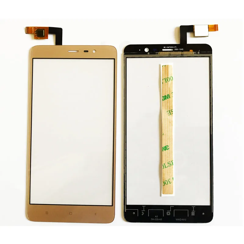 5," сенсорная панель мобильного телефона для Xiaomi Redmi Note 3, сенсорный экран, дигитайзер, передняя стеклянная линза+ 3м клейкая лента
