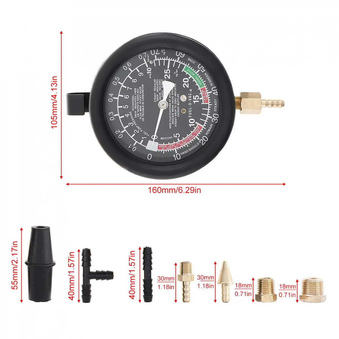 Универсальный 0~ 10 PSI/0~ 28 Hg портативный карбюратор клапан Топливный насос Давление Вакуумный тестер Калибр комплект для автомобиля/грузовика