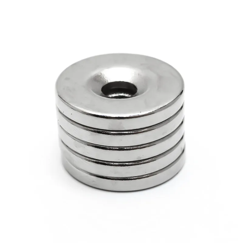 

U-JOVAN 10pcs 20 x 3 mm Hole 5mm N35 Permanet Round Neodymium Countersunk Ring Magnet Rare Earth Super Strong Magnets