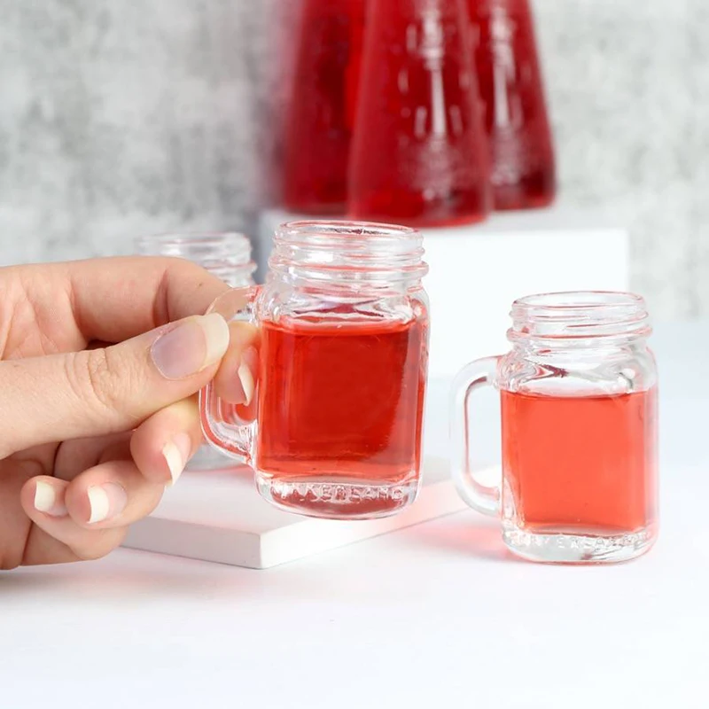 

Free Shipping Mini Mason Jar Shot Glasses With Handles, A Funny Gift and Conversation Piece at BBQs and Parties