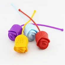 Силиконовый чайный ситечко свободного дизайна чайный лист ситечко в виде розы мешок ПЕРФОРИРОВАННОЕ ситечко для трав и специй фильтр инструменты