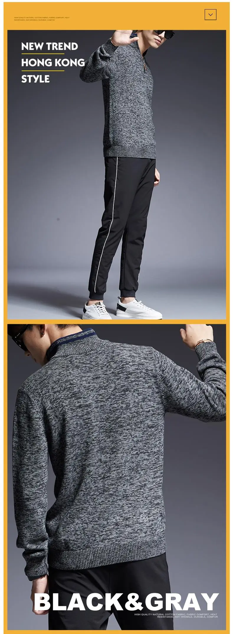 2019 новый модный бренд свитер для мужчин пуловеры Slim Fit Джемперы трикотажная кофта Осень корейский стиль повседневное мужская одежда