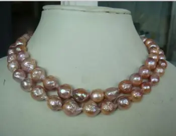 

12mm Australian SOUTH SEA gold pink kasumi PEARL NECKLACE 24inch^^^@^Noble style Natural Fine jewe (B0322)