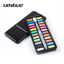 Umitive 12/18/24 Цвета акварельные краски в наборе пигментарный порошок Краски с кистью Краски Палетка для студента товары для рукоделия