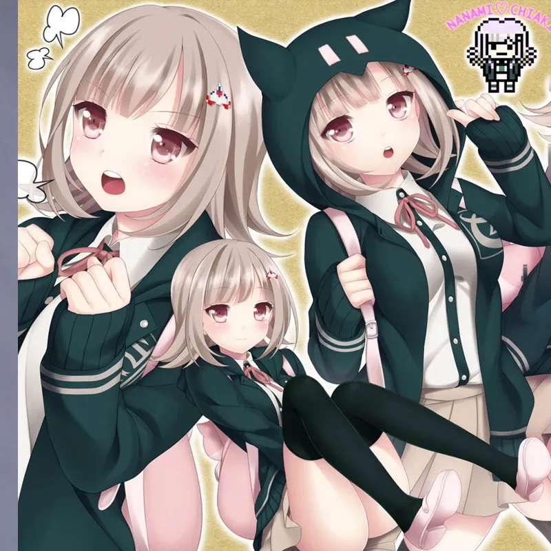 Новый рюкзак MSMO Nanami Chiaki с изображением кошки данганронпа розовая сумка животных