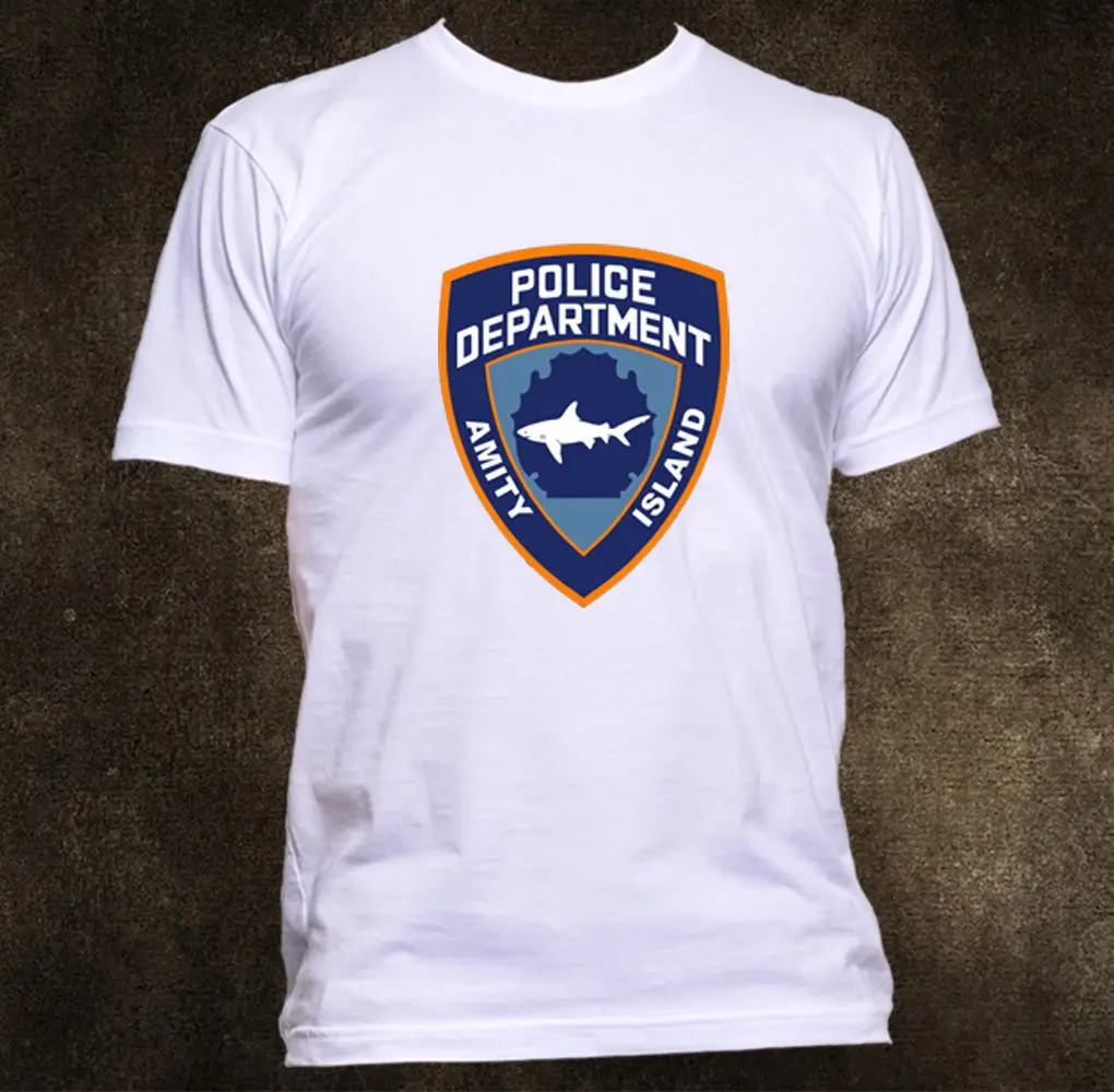 Pulau AMITY Polisi Rahang RETRO T SHIRT 