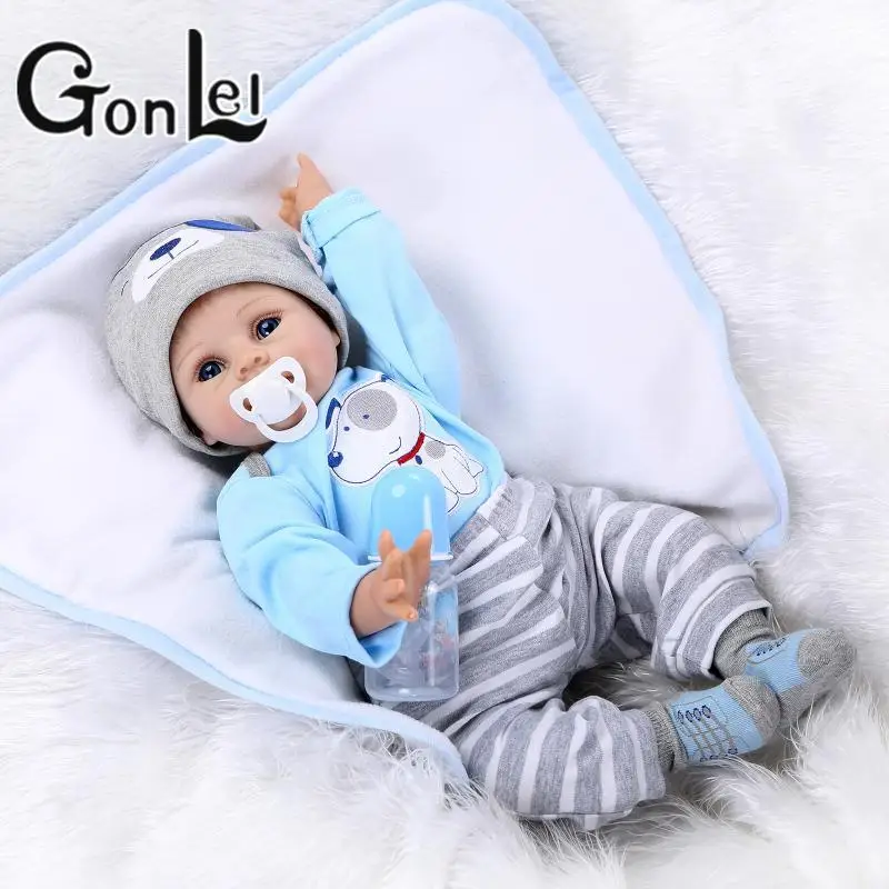 

55cm Silicone Doll Reborn Cloth Body Baby Doll Toy for Vinyl Newborn Babies Bebe Accompanying Toy Birthday Gift