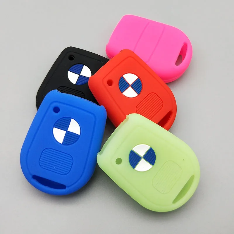 

For BMW E31 E32 E34 E36 E38 E39 E46 Z3 Remote two 2 buttons Remote protector Silicone Rubber car key cover case cap set shell