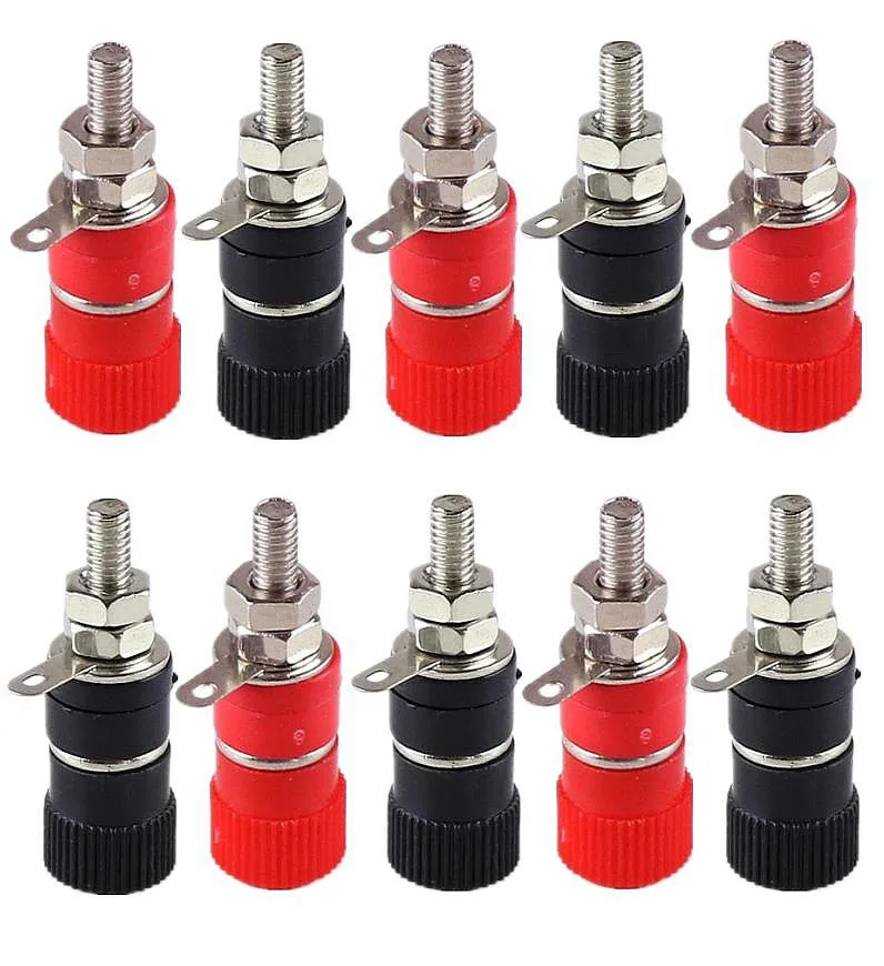 

4mm Banana Male Jack Plug Socket Panel Mount Binding Post Connector Banana Socket Nickel Plated Binding Post Nut
