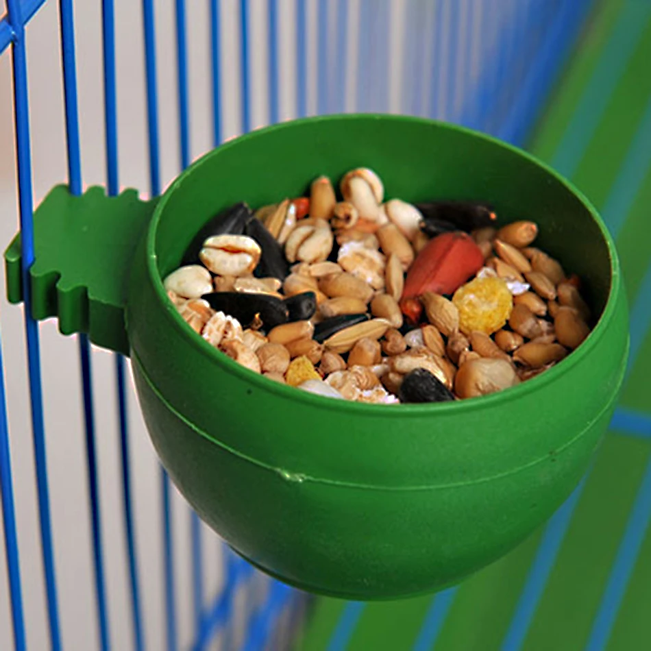 Plastic Bird Chicken Feeding Plate Pigeon Coop Fowl Drinker Bowl Poultry Water Drinking Cup Aviary Budgie Cockatiel Peony Feeder