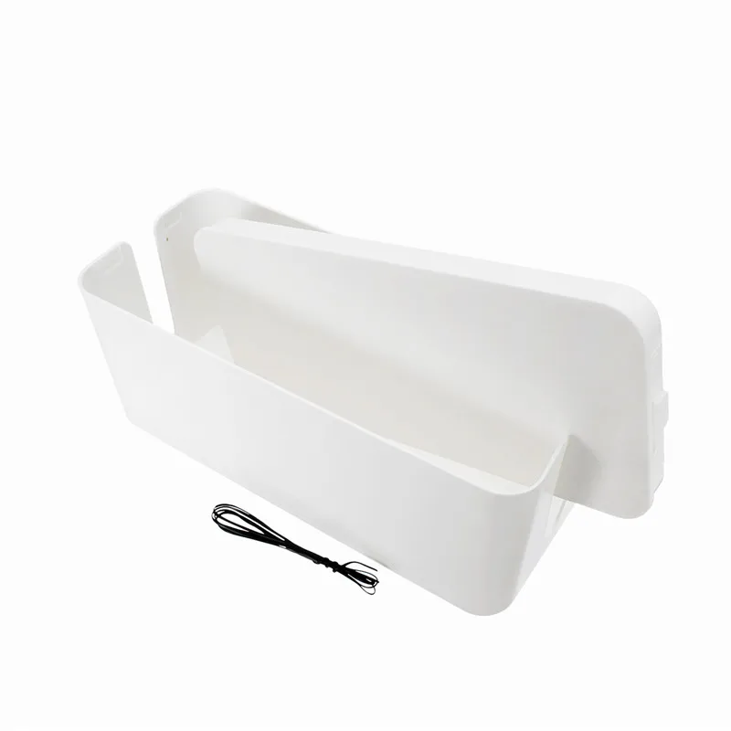 Съемный кабельный ящик для хранения 32,5x13x12,5 см, черно-белый дизайн, удобный выключатель питания, защита, безопасность, излучение тепла - Цвет: Белый