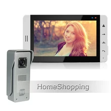 Nueva Conexión de Cable 7 “Color TFT LCD Video Puerta Teléfono Intercom Kit + 1 blanco de la Pantalla Táctil + 1 Cámara de Visión Nocturna Timbre ENVÍO GRATIS