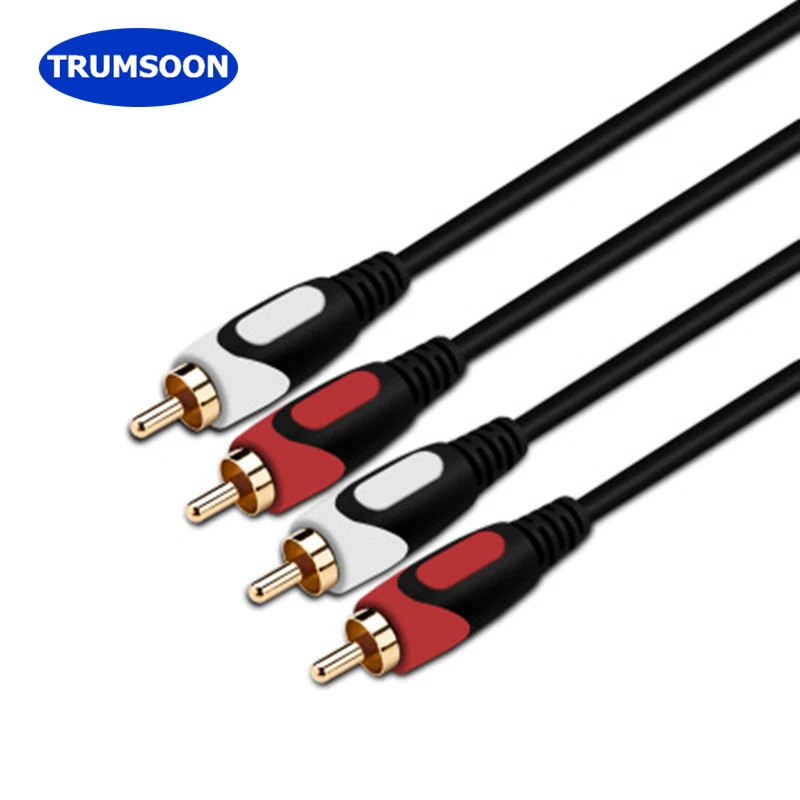 

Trumsoon 2RCA to 2RCA Gold Plated AUX Wire Audio Cable for Laptop DVD TV Speaker
