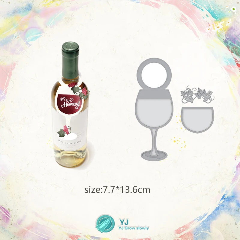 

YJ Wine Bottle Tag Metal Cutting Dies Stencils For Card Making Decorative Embossing Suit Paper Cards DIY Dies Scrapbooking