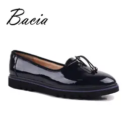 Bacia/Новинка 2017, женская обувь из натуральной кожи, Классическая обувь на плоской подошве с круглым носком ручной работы, обувь высокого