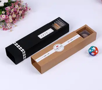 

23.3*5.6*4.9cm Kraft Drawer Box Macaron Chocolate Cookie Cake Packaging Box Wedding Gift Box 100pcs/lot Free shipping SN1031