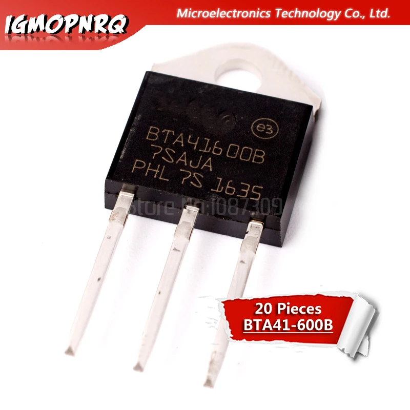 20 шт Φ BTA41600B BTA41 BTA41-600B Triacs 40 Amp 600 вольт новинка оригинал | Электронные компоненты и