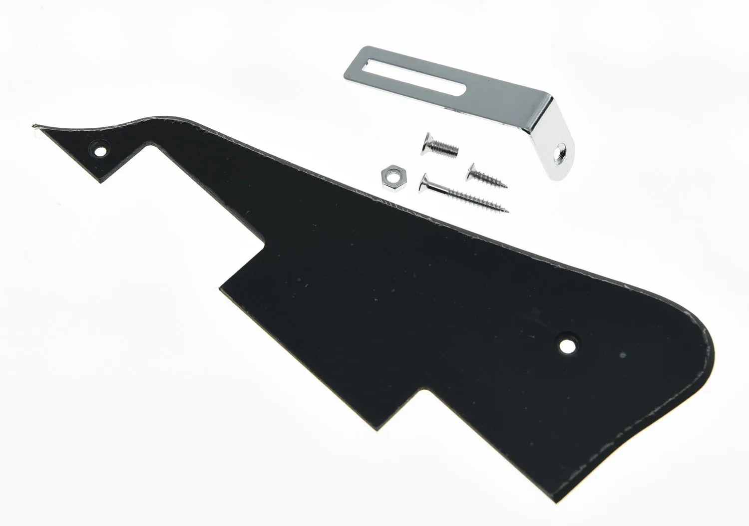 

KAISH Black 1 Ply LP Guitar Pickguard Scratch Plate with Chrome Bracket Fits For Les Paul