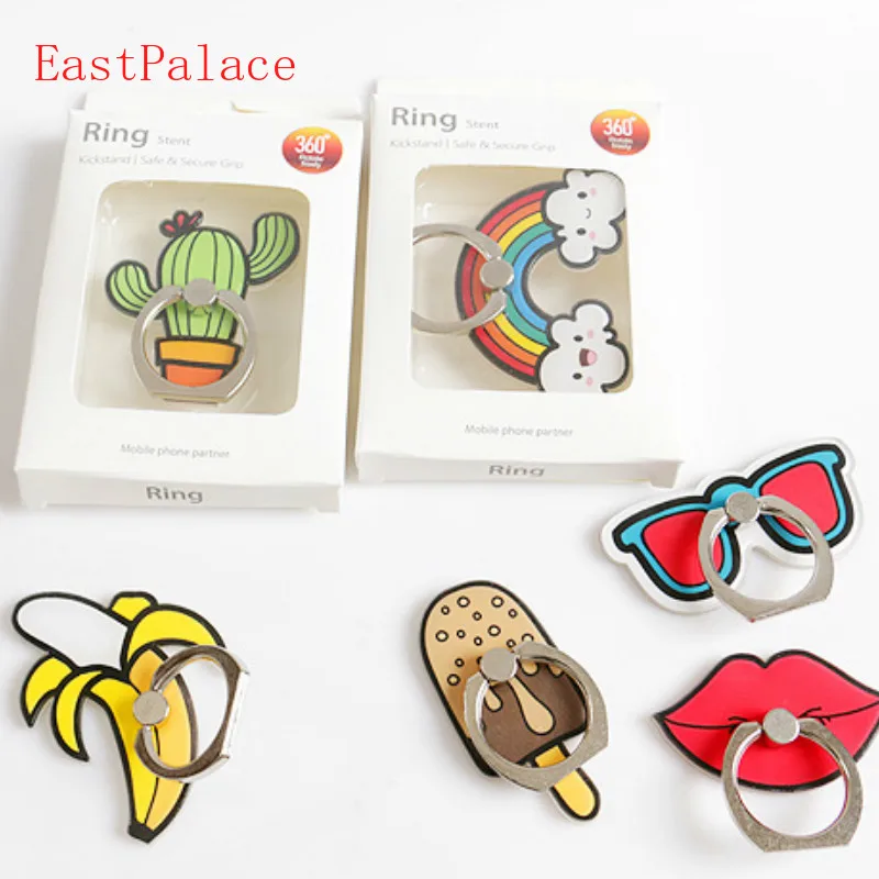 

360 Degree Fruits Finger Ring Smartphone Stand Holder Mobile Phone Holder Stand for IPhone Acrylic All Smart Phone Wholesale