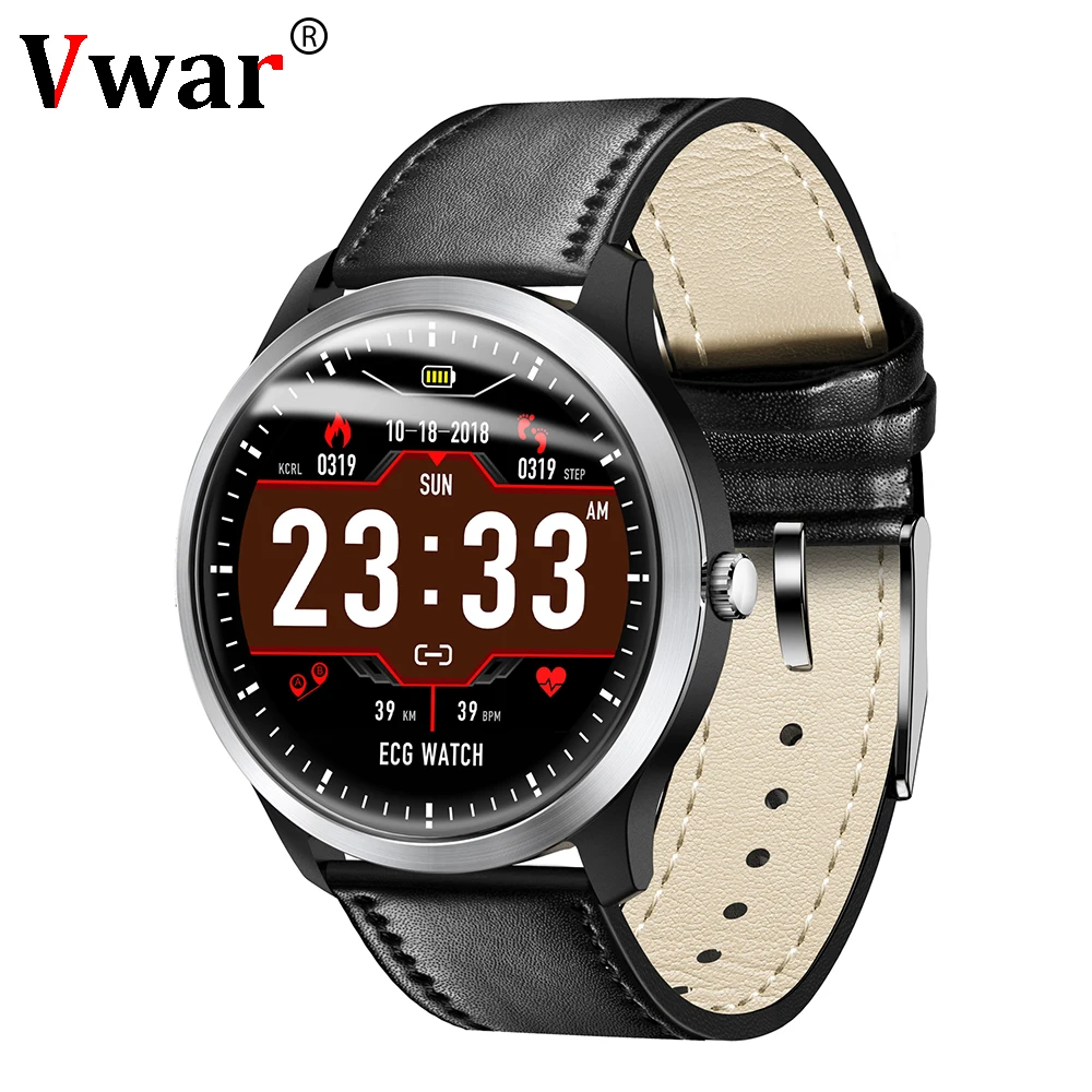 Vwar N58 ЭКГ умные часы для мужчин монитор сердечного ритма Смарт часы Поддержка электрокардиограмма измерения для мужчин t 3D Мульти Спорт фитнес-трекер