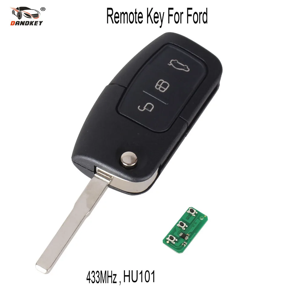 DANDKEY ASK 433 МГц 3 кнопочный ключ без ключа для Ford Focus Mondeo C Max S Galaxy Fiesta HU101 Blade |