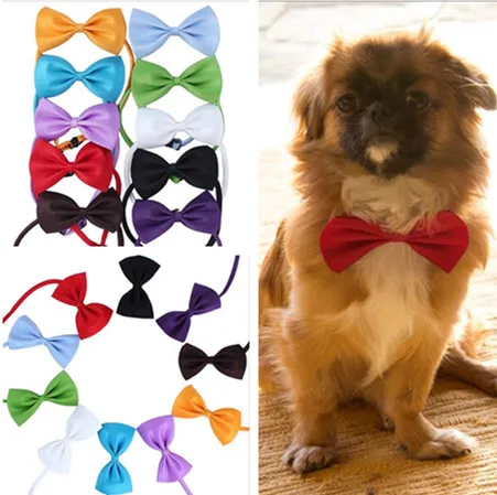 

2 Pcs/set Various Colors Puppy Pet Dog Bow Tie Cat Bowknot Necktie Collar Pet Cravat. Drop Shipping