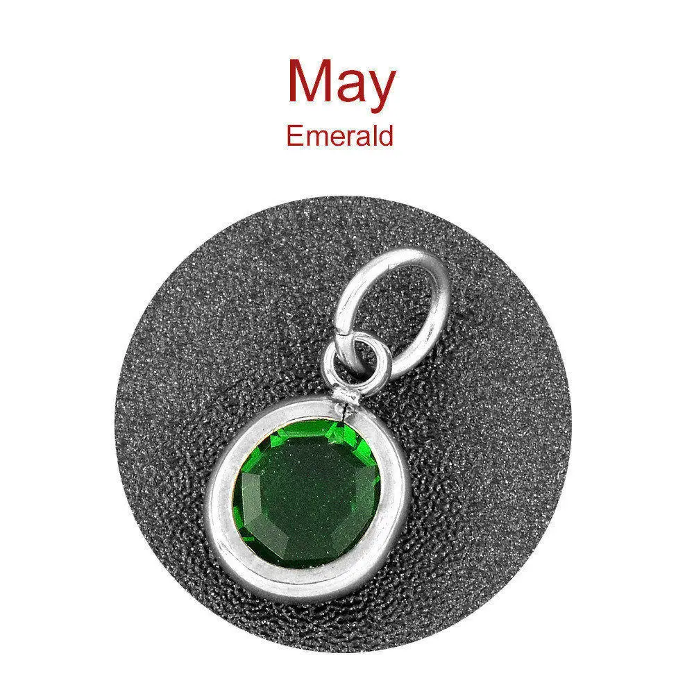 Высокое качество, 12 шт./лот, смешанный камень, шарм, 7 мм, для Diy, персонализированное ожерелье и браслет, нержавеющая сталь, Созвездие камня - Окраска металла: May