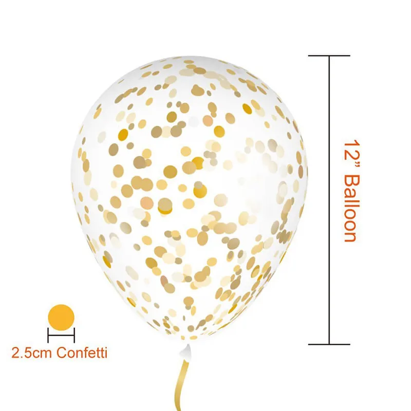 1 шт. воздушный шар "Конфетти" 12 дюймов латексный шар Свадебный гелиевый баллон большие прозрачные шары Детские украшения для дня рождения