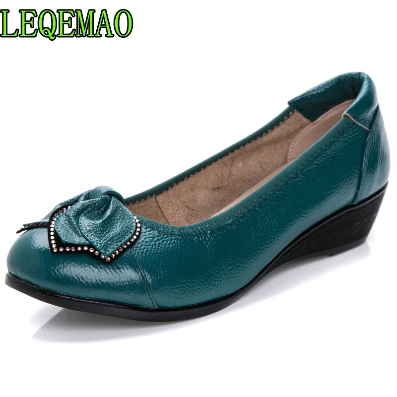 

6 colors Plus Size(34-43)Loafers Comfortable Women Genuine Leather Flat Shoes Woman Casual Nurse Work Shoes Women Flats