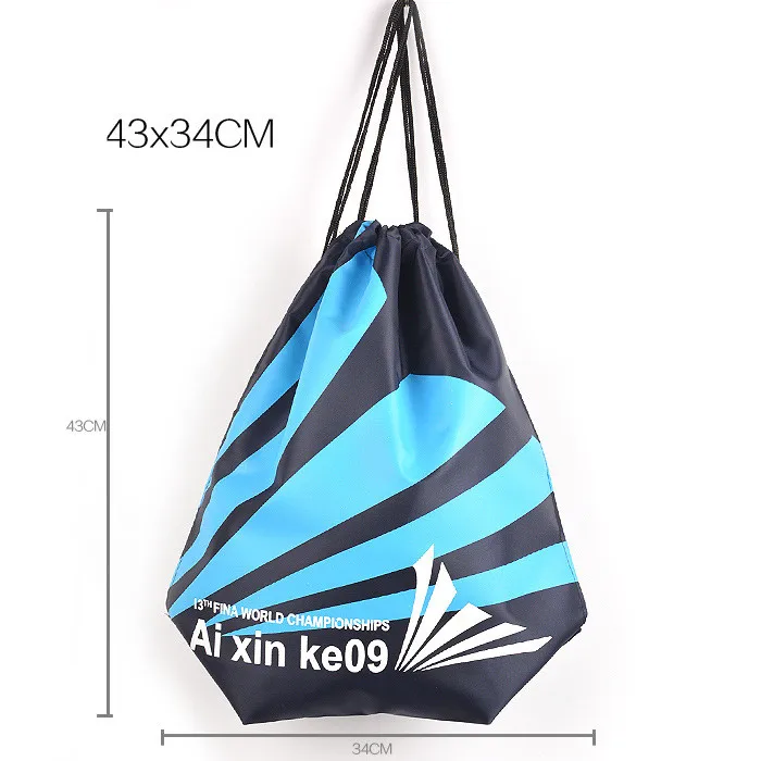 XZJJA спортивная сумка для хранения в спортзале Оксфорд рюкзак на шнурке дорожный контейнер для обуви Одежда Органайзер Сумка водонепроницаемая пляжная сумка - Цвет: Stripe blue
