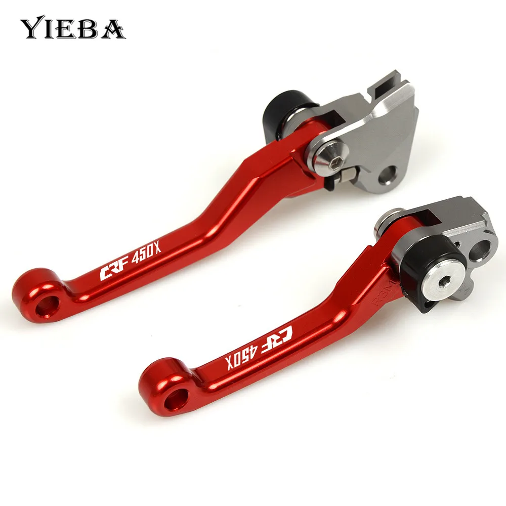with LOGO CRF450X Motorcycle CNC Aluminum Pivot Brake Clutch Levers Motorcross Free Shipping FOR Honda CRF450X 2005-2016