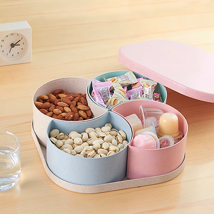 

Creative Fruit Plate Plastic Candy Dish Box Living Room Household Snacks Dry Fruit Plate with Cover