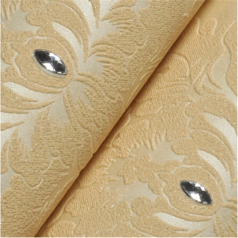 beibehang Europe Style Luxury Diamond High-grade Wallcoverings Damascus Bedroom Tv Sofa Background 3d Papel De Parede Roll