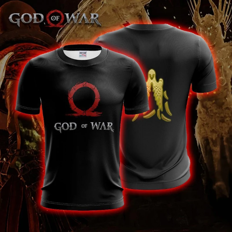

BIANYILONG 2019 New Summer Casual Short Sleeve Tops&Tees Kratos Omega Symbol God Of War Unisex 3D T-shirt