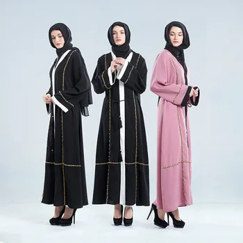 

Dubai kaftan DressParty Women Arabic LaceDubai Style Women Open Front Kaftan Abaya Muslim Cardigan Jilbab Prom Gown DressY54
