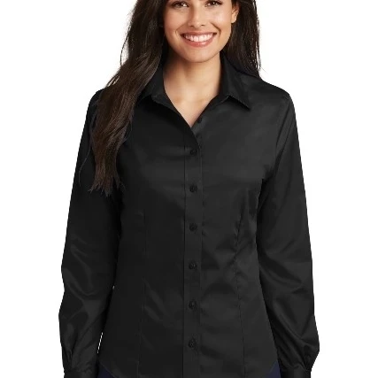 Port Authority L638 Port Authority Ladies Non-Iron Twill Shirt Black - Small (1)
