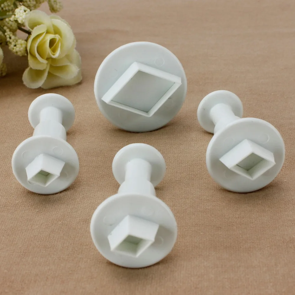 

4PCS/SET Diamond Shape Spring Plastic Cake Tool Fondant Cake Decorating Sugar Rcraft Tools Biscuit Cookie Cutters A198