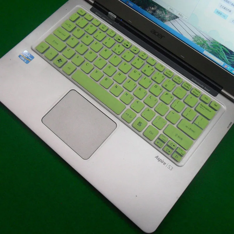 Для acer Aspire One AO756 S3 S5 V5-131 A0756 A0725 Aspire one 725 756 силиконовый защитный чехол для клавиатуры - Цвет: Green