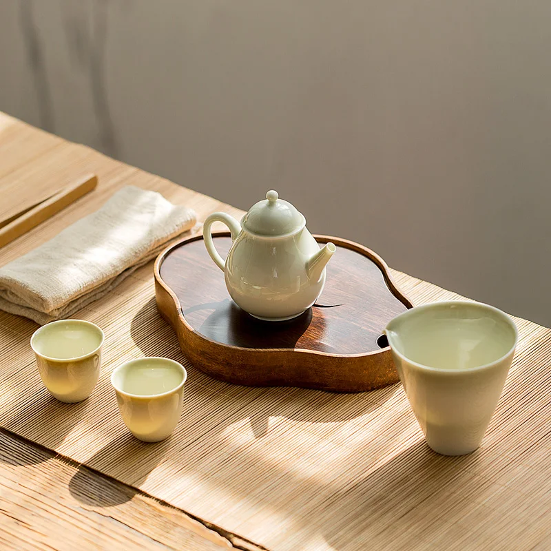 LUWU natural bamboo tea trays tea table handmade pot holder platters kung fu accessories tea tray