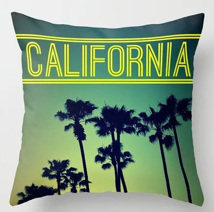 Hot Selling Customized Love California Holiday Palm Tree Luxury Printing Square Zippered Pillowcase Pillow Sham Slip | Дом и сад