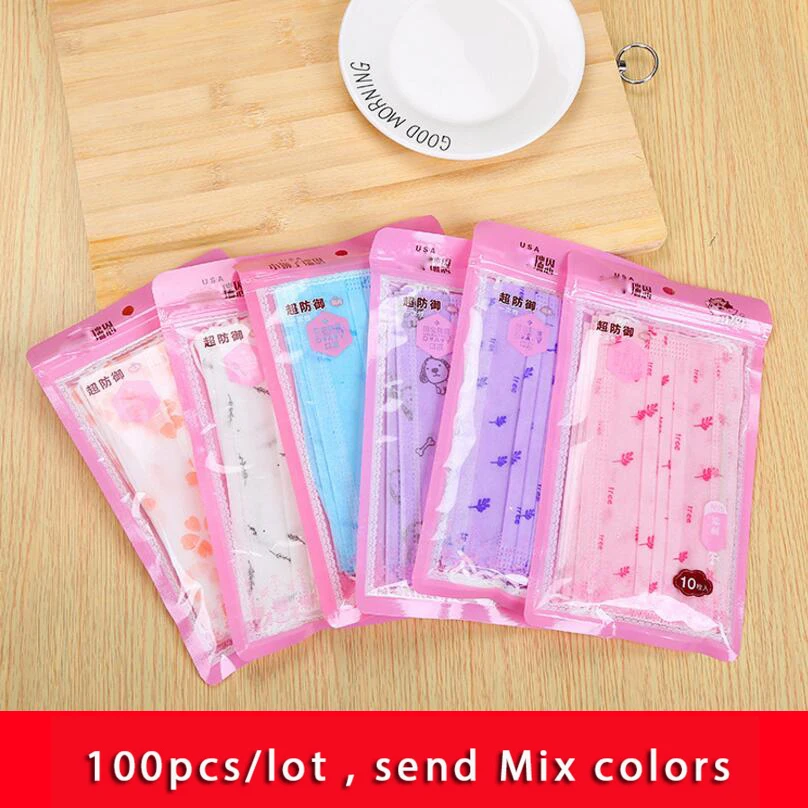 

Moledodo 100pcs Adult Mouth mask Anti-dust mouth mask Kids Disposable Windproof Mouth-muffle Flu Face Medical face mask D50