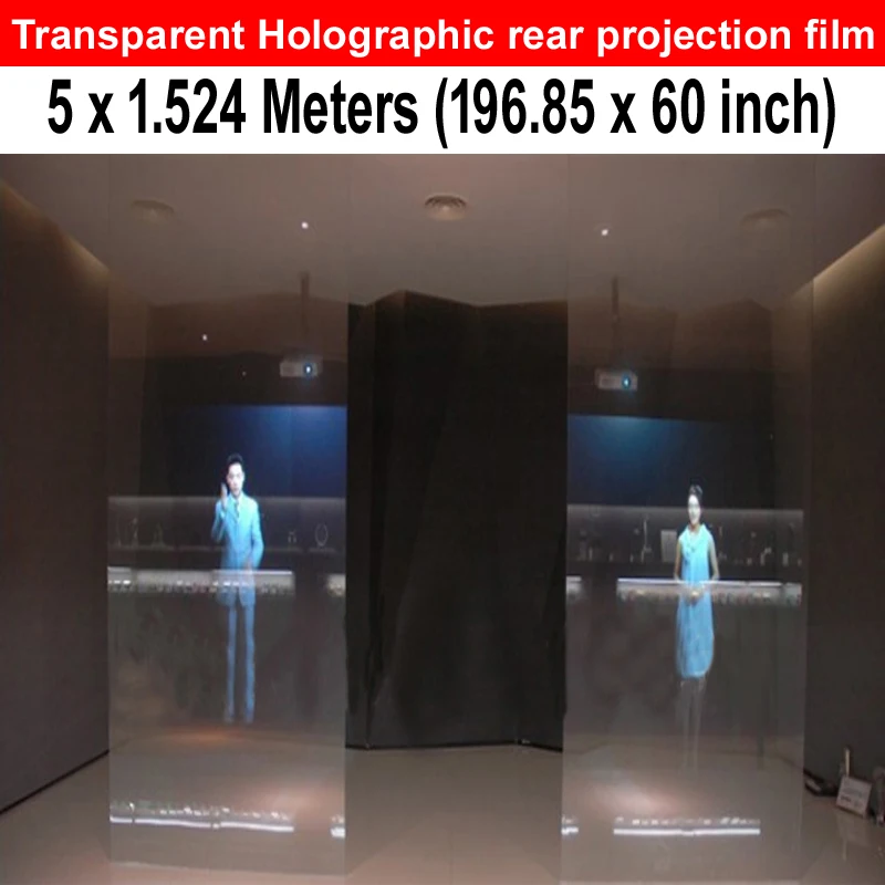 Прозрачная клейкая пленка для задней проекции 3d голограммы (1 524*5 метров)