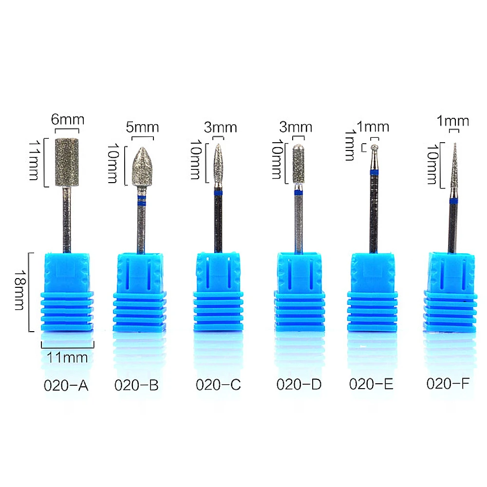 Diamond Nail Drill Bits Nail File Manicure Tools Pedicure Kit Nail Art Drill Machine Replacement Head for Acrylic Nails Polish (10)